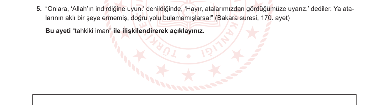 Din Kültürü ve Ahlak Bilgisi sorusu 13 — İmanın Çeşitleri — Tahkiki İman / Taklidi İman — 9. Sınıf Din Kültürü