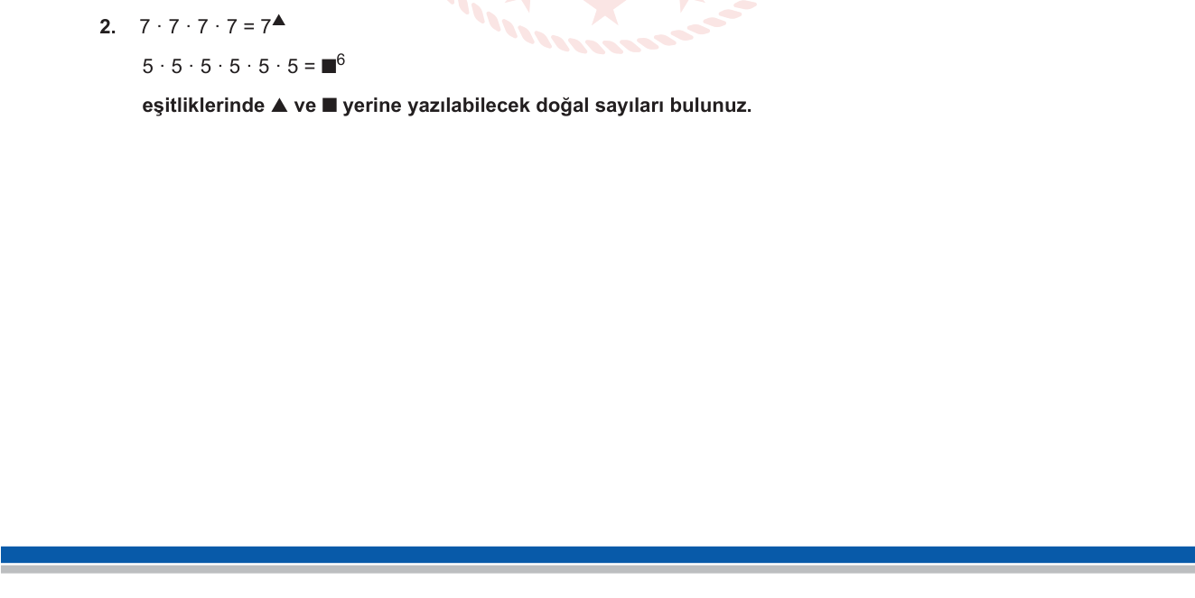 Matematik sorusu 17 — Üslü sayılar — taban ve üs kavramı