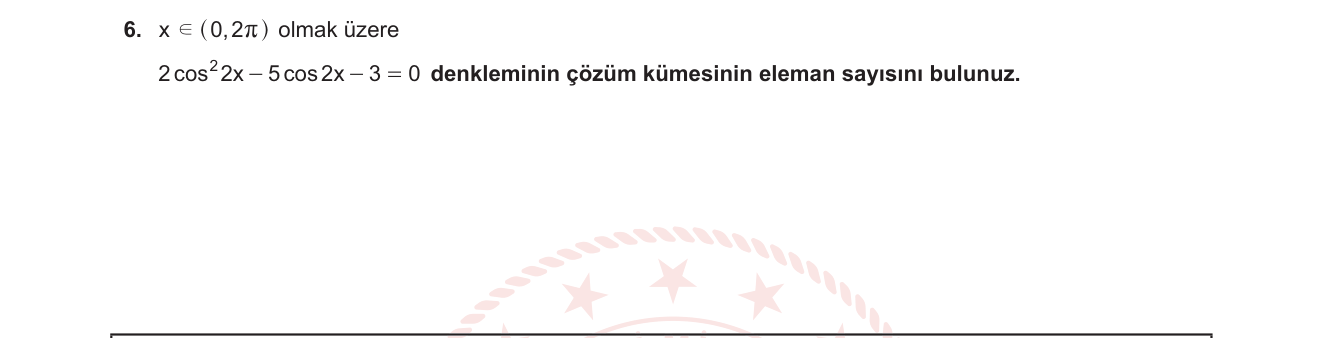 Matematik sorusu 27 — Trigonometri — ikinci dereceden trigonometrik denklem, yardımcı değişken, çözüm sayısı