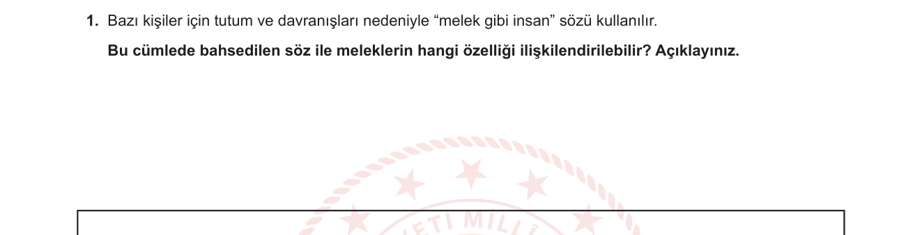 Din Kültürü ve Ahlak Bilgisi sorusu 10 — Meleklerin Özellikleri (7. sınıf Din Kültürü — Meleklere İman)