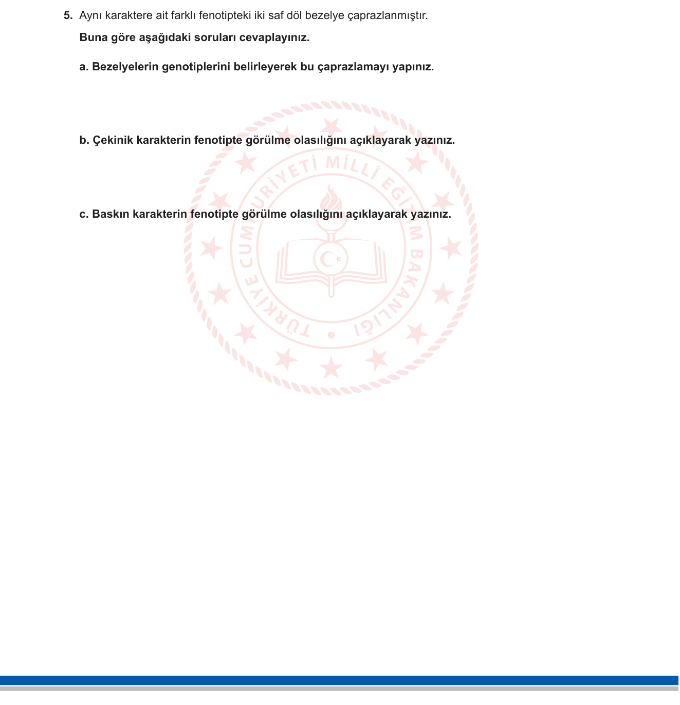 Fen Bilimleri sorusu 5 — Kalıtım - Mendel ve Monohibrit Çaprazlama (Fen Bilimleri)