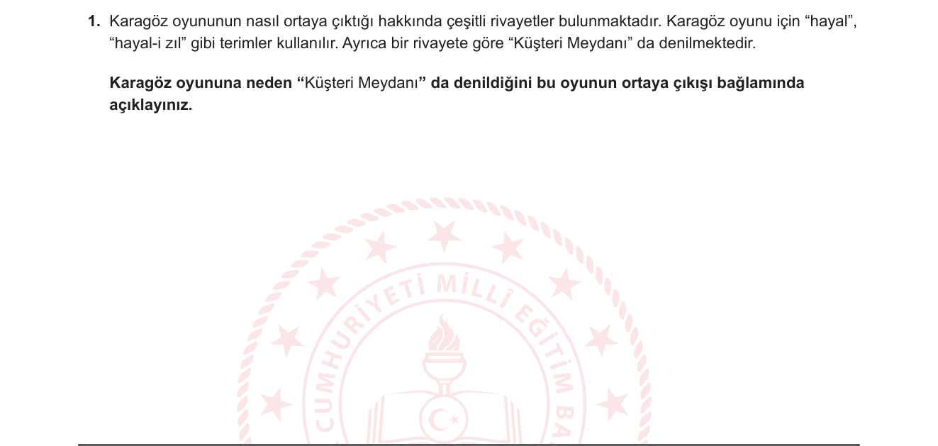 Türk Dili ve Edebiyatı sorusu 10 — 