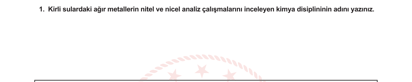 Kimya sorusu 1 — Kimyanın Dalları — Analitik Kimya