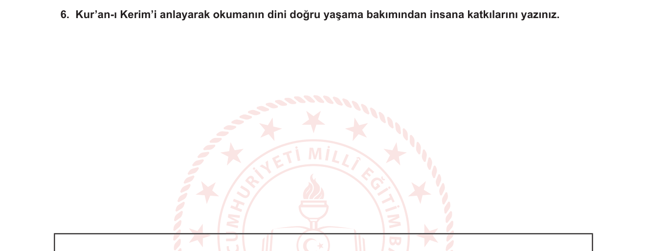 Din Kültürü ve Ahlak Bilgisi sorusu 14 — Kur'an-ı Kerim'i Anlayarak Okuma / Kur'an'ın Anlaşılması