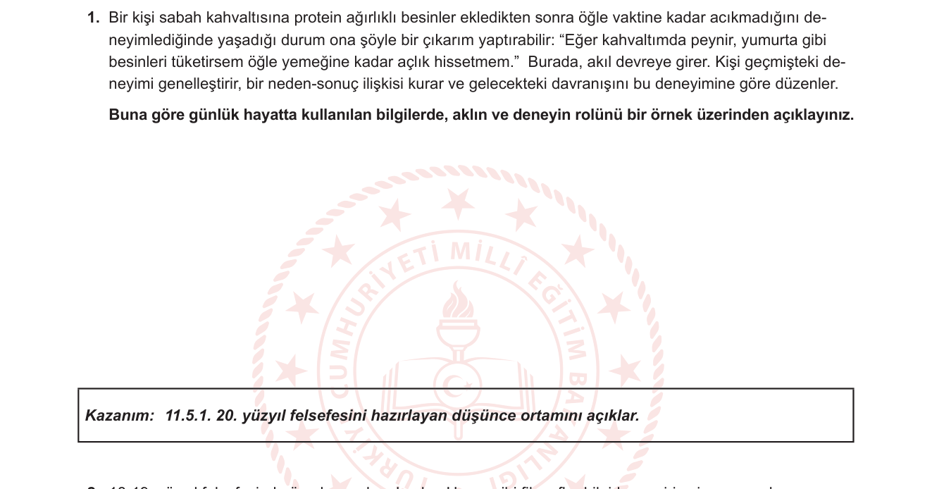 Felsefe sorusu 1 — Bilginin Kaynağı / 20. Yüzyıl Felsefesini Hazırlayan Düşünce Ortamı (Akılcılık, Deneyimcilik, Pragmatizm)