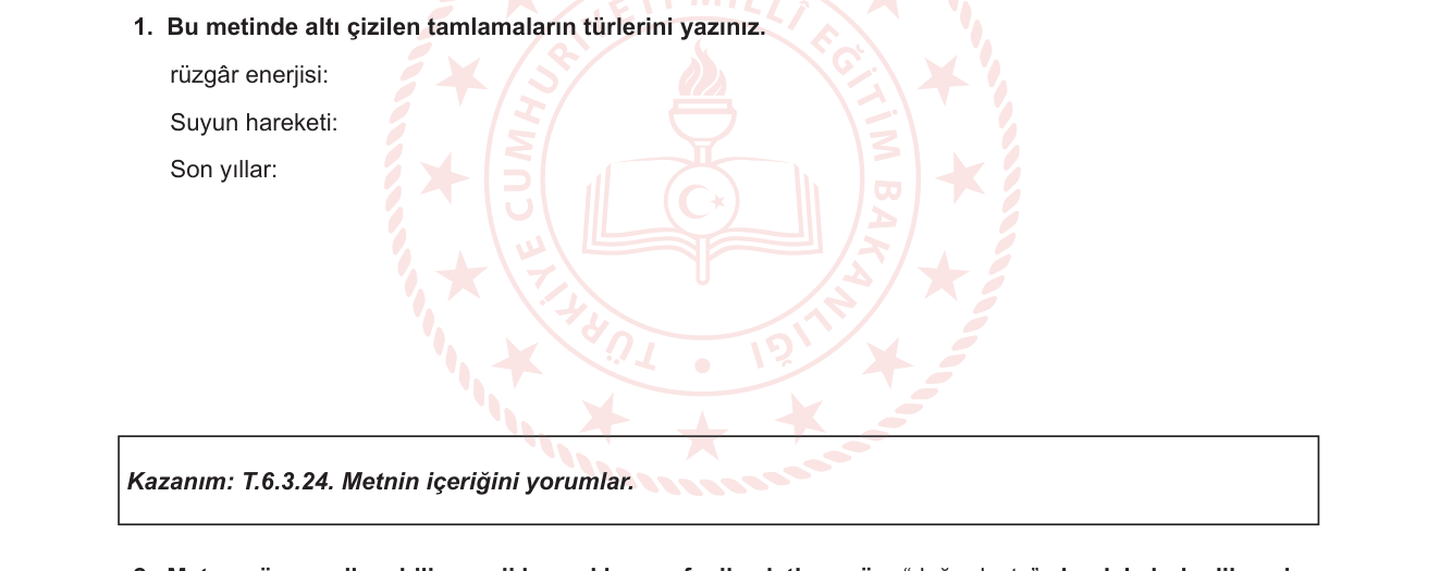 Türkçe sorusu 1 — Türkçe 6. Sınıf — Sözcük Grupları: İsim Tamlamaları ve Sıfat Tamlaması